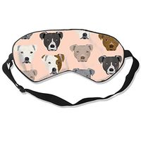 Pitbull Heads Pitbull Terrier Dogs Blush Sleep Mask Pack Men and Women Or Children Eye Mask No Pressure Eye Masks for Sleep & Travel