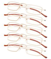 5-Pack Lightweight Readers Men Women Reading Glasses Gold +1.5