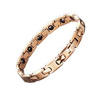 EBUTY Women Tungsten Hematite Magnetic Bracelet Rose Gold with Velvet Gift Box and Free Link Removal Tool