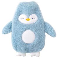 Cute Penguin Rubber Hot Water Bottle with Plush Cover Warm Body Bag 350 ML /12 Oz, Blue