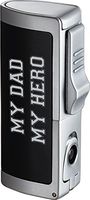 Visol Aleus - My Dad, My Hero -Triple Jet Cigar Lighter with Built-in Punch (Black)