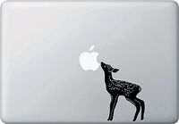 Yadda-Yadda Design Co. Fawn Baby Deer Eating - Laptop | MacBook | Computer - Trackpad - Vinyl Decal Sticker Licensed and Manufactured by YYDC (Size Variations Available) (3" w x 4.25" h, Black White)