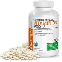 Bronson Vitamin D3 2000 IU Certified Organic Vitamin D, Non-GMO, USDA Certified, 90 Tablets