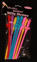 Pack Of 10 Rainbow Willy Straws - Wly-rainb