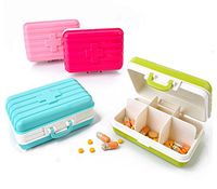 7 Days Pill Organizer BEBEGO Pill Organizer Case Travel,3-Times-A-Day, 4 Pack 24 Independent Grids, BPA Free Moisture-Proof and Dustproof, to Meet All Vitamins/Fish Oil Supplements (4 Pack)