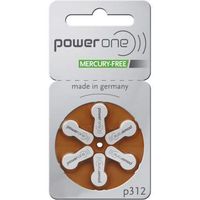 PowerOne Size 312 No Mercury, 4 Pack (120 count)