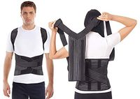 Breathable Posture Corrector Lumbar Brace Adjustable Dorsal Shoulders Clavicle Support for Men and Women Black X-Small