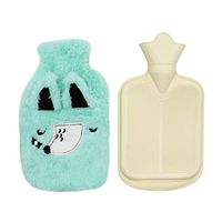 Classic Rubber Transparent Hot Water Bottle with Cute Animal Fox Pattern Cartoon Plush Cover