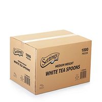 [1000 Count] Settings Plastic White Teaspoons, Practical Disposable Cutlery, Great For Home, Office, School, Party, Picnics, Restaurant, Take-out Fast Food, Outdoor Events, Or Every Day Use, 1 Box