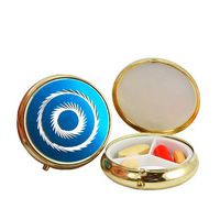 Round Fashion Pill Box (Blue Circles)