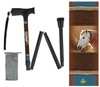 Foldable Walking Cane Soft Grip Collapsible Lightweight Horse Design Travel BFunkyMoblity