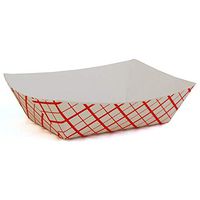 Huhtamaki 35122037 Red Weave .5 Lb Paperboard Food Tray - 1000 / CS