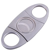 Stainless Steel Pocket Double Blades Cigar Cutter Knife Scissors Shears Tool Silver