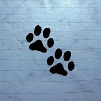 cybersavs Helmet Decoration Black Laptop Auto MacBook Window Wall Art Dog Paw Prints Adhesive Vinyl Decal Die Cut Decor Car