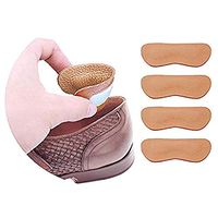 YTJSFH Leather Heel Grips Pads Liner Cushions Inserts for Loose Shoes,Shoe Pads for Shoes Too Big, Improved Shoe Fit and Comfort,2Pair(Brown