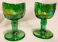 Eyecup Eye Wash Bath Cup Rinse - American Made - Mosser Glass USA - Set of 2 (hunter green carnival, John Bull)