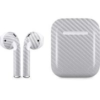 Skinit Decal Audio Skin for Apple AirPods with Lightning Charging Case - Officially Licensed Skinit Originally Designed White Carbon Fiber Design