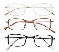 3 Pairs Reading Glasses Women Men Small Reader Eyeglasses for Reading (3 mix color,+1.50)