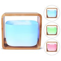 ToiletTree Products Aromatherapy 100% Wooden Bamboo and Glass Essential Oil Diffuser, Color-Changing, 1200 ml Capacity