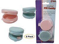 Pocket Pill Case, Caddy Vitamin Small Caddy Container Storage (6 Pack) 1.5 inch x 0.5 inch