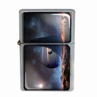 Wind Proof Dual Torch Refillable Lighter Planets Design-003