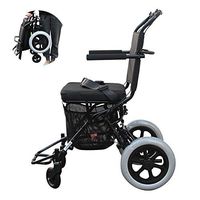 EGCLJ Elderly Transport Wheelchair - Fold Up Rollator Walker - Lightweight Folding Wheelchair - for Elderly Disabled