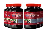 Immunity Booster for Women - Energy Booster Pills for Women - Wine Extract ANTIOXIDANT Complex 1200MG - grapeseed Extract and resveratrol - 6 Bottles 360 Capsules
