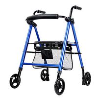 Drive Medical Walker Tote Caddy Pouch Rollator Fold Up and Back Support,Wheels, Padded Seat with Shopping Basket,Blue for Elderly, Seniors, Handicap, Disabled