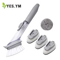 YES.YM Soap Dispensing Dish Brush with 3 Sponges Head Replacement
