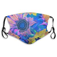 Women & Men Earloop Half Face Face Cover Mouth Covers Dustproof - Premium Windproof Outdoor Mouth Cover for Kids Youth Boys Girls (Psychedelic Sunflower)