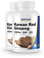Nutricost Korean Ginseng 500mg, 240 Capsules (2 Bottles) - 1000mg Extra Strength Serving Size - Gluten Free & Non-GMO