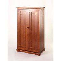 Bowery Hill 40" CD DVD Wall Media Storage Cabinet in Walnut