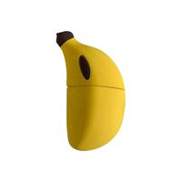 BAOIWEI Protective Case for Airpods Wireless Earphone, Creative Cute Banana Shape Design Fruit Earphone Case Shockproof Cover with Carabiner for Airpods Wireless Earphone (Yellow)
