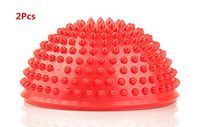 2Pcs Anti-Slip Foot Massage Ball Half Ball Massage Mat Exercise Balance Point for Gym Yoga Pilates (red)