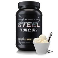Steel Supplements Whey-ISO Whey Protein Isolate Powder Supplement Supports Lean Muscle Gains 2 Pounds (Vanilla Ice Cream)