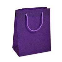 Purple Glitter Fiber Bags 7 7/8" X 9 3/4" | Quantity: 10 Gusset - 4 1/2"