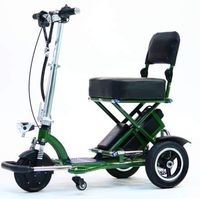 TRIAXE SPORT Foldable Electric Mobility Scooter + Cane & Cup Holder (Green)