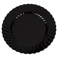 WNA Classicware Plastic Desert Plates 6-inch Black, 180 Case