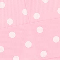 1.5" Grosgrain Ribbon White Dots 117 Light Pink 25yd