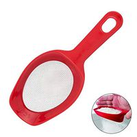 BIRD WORKS Stainless Steel Flour Sieve Colander Powdered Sugar Filter Mesh Sifting Strainer Kitchen Cake Baking Cooking Tools: Red