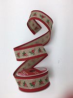 Celebrate IT- Ribbon Bow-tique-Christmas flower- Wired Plaid linen ribbon 1.5 in x 25ft
