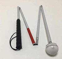 Safety Cane for The Blind and Visually Impaired with LED Flashing Rolling Hook Style Tip, 50-Inches