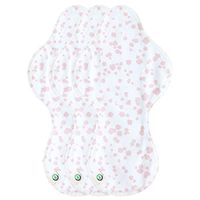 think ECO [ Promotion ] [Petit Franc 3p] Organic Reusable Cotton Pads, Menstrual Pads, Sanitary Napkins, Petit Franc Pattern, 3 Pads. (PF Night Pads)