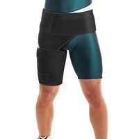 Thigh and Groin Support, Hip Compression Brace with Elastic Straps, Compression Thigh Support Hamstring Wrap for Groin, Thigh and Sciatic Nerve Pain Relief, Fits Men and Women(Black)