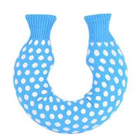 1.6L U-Shape Water-Filled Hot Water Bottle Water Bag with Knitted Cover,Blue