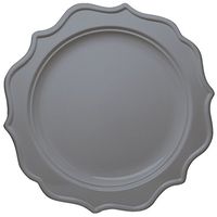 Posh Setting Festive Collection Medium Weight Plastic Silver Colored 8 inch Party Plates (12 Pack)