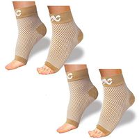 Compression Foot Sleeves for Men & Women - Best Plantar Fasciitis Socks for Plantar Fasciitis Pain Relief, Heel Pain, and Treatment for Everyday Use with Arch Support (2 Nude, Small)