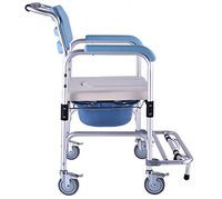 G&M Shower Chair With Wheels Commode Chair and Padded Toilet Seat Shower Transport Chair Shower Wheelchair Bath Toilet 90X53X53CM