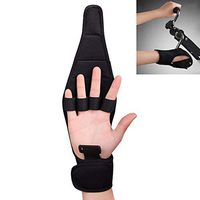 Finger Splint Brace Ability,Finger Anti-Spasticity Rehabilitation Auxiliary Training Gloves for Stroke Hemiplegia Patient and Athlete Finger Rehabilitation,Black,1pcs