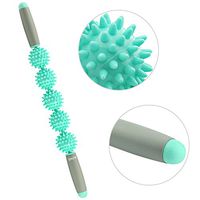Cellulite Remover Muscle Roller Massage Stick, Cellulite Massager Deep Tissue Trigger Point Hand Roller Fat Remover Release 5 Balls(Green)